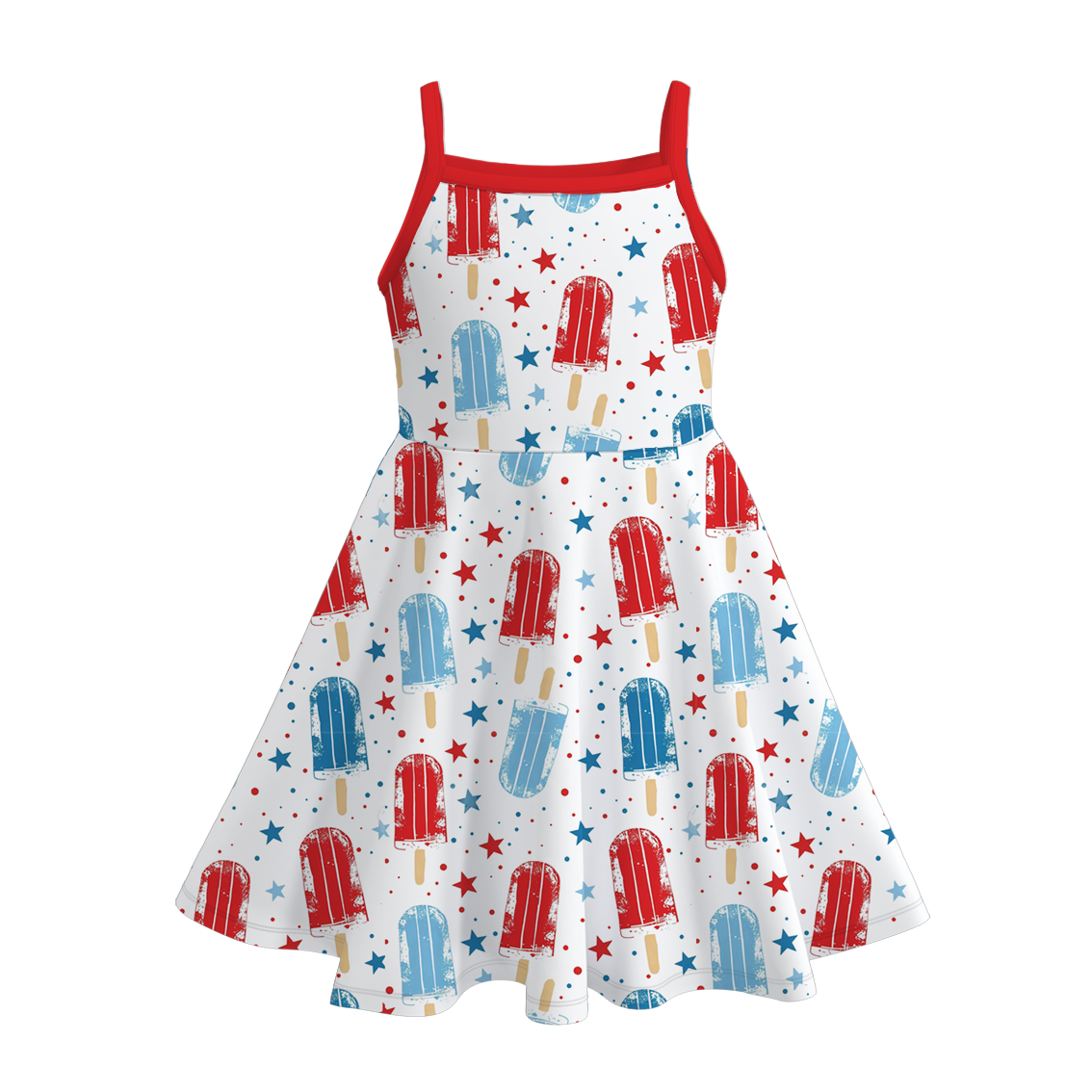 （Pre Order）Girls Patriotic Print Slip Dress