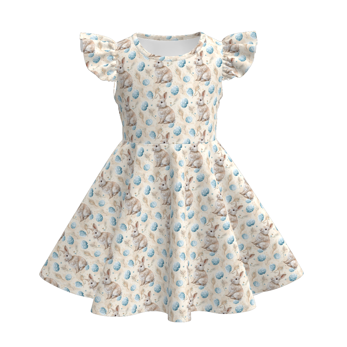 （Pre Order）Girls Easter Bunny＆Floral Print Dress