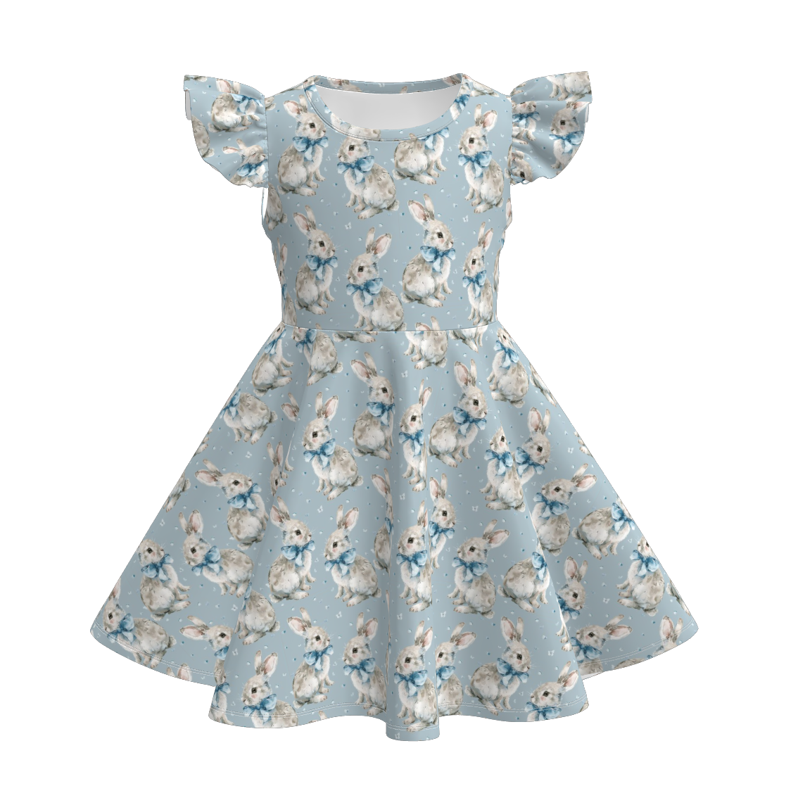 （Pre Order）Girls Easter Bunny＆Floral Print Dress