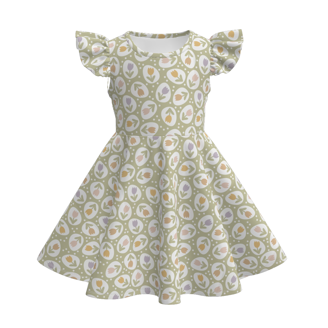 （Pre Order）Girls Easter Bunny＆Floral Print Dress