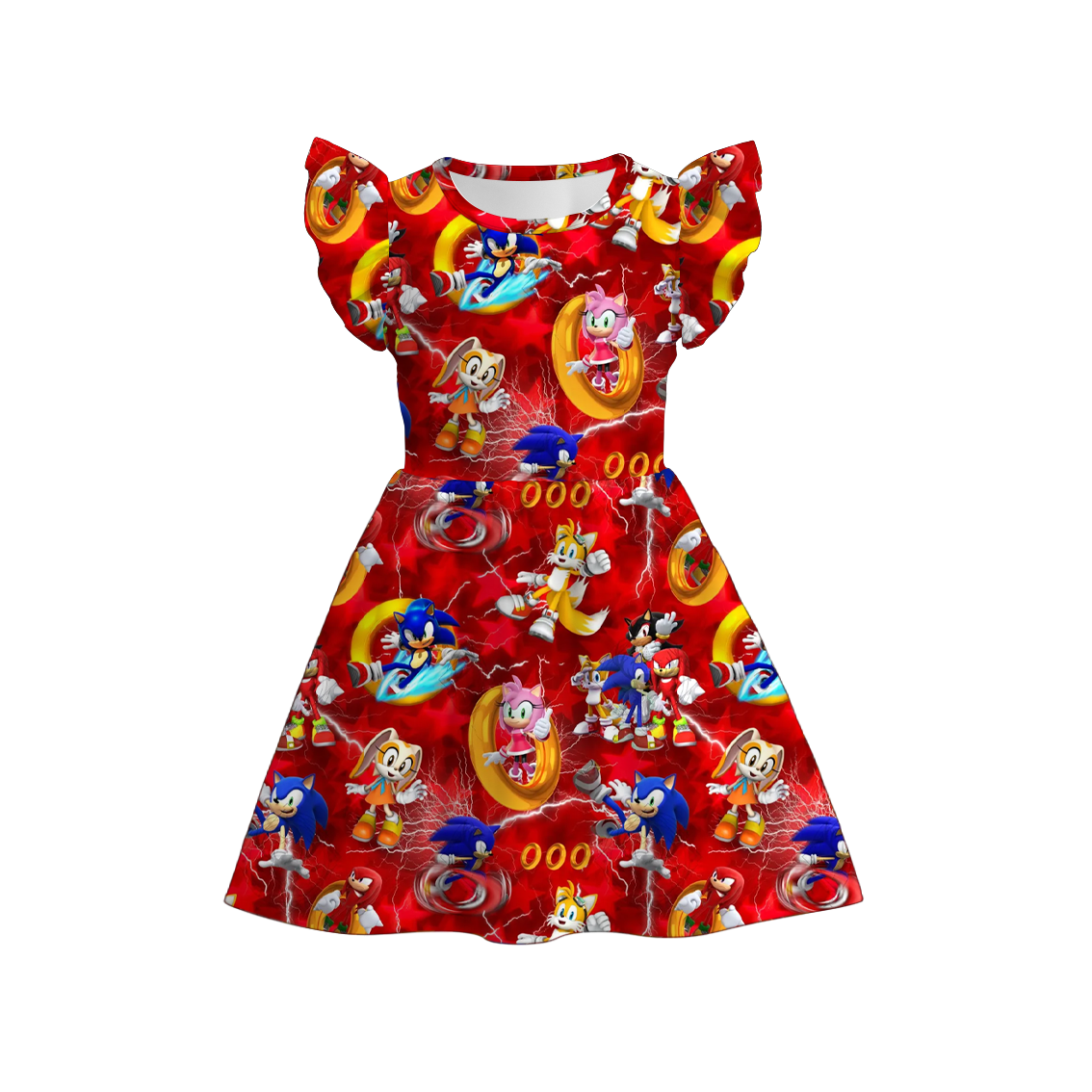 （Pre Order）Girls Spring and Summer Cartoon Character Print Dress