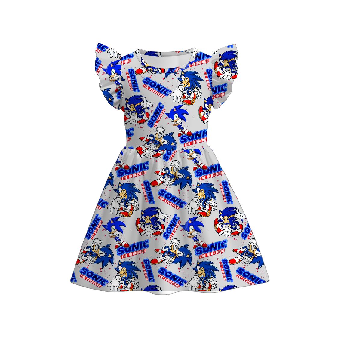 （Pre Order）Girls Spring and Summer Cartoon Character Print Dress