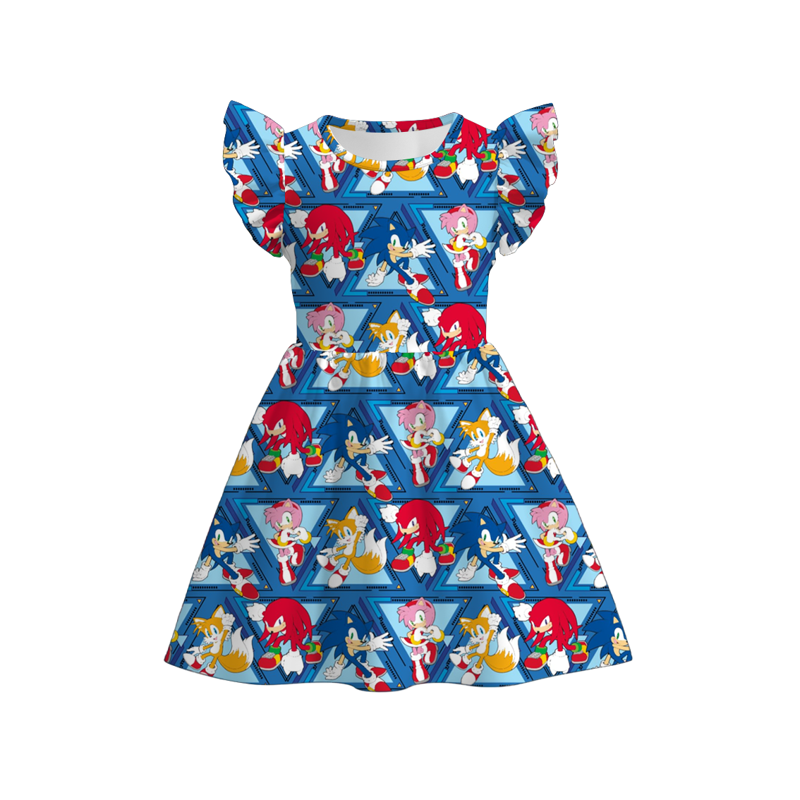 （Pre Order）Girls Spring and Summer Cartoon Character Print Dress