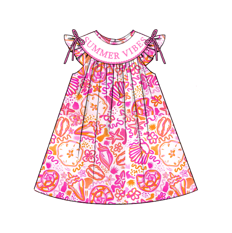 （Pre Order）Sisters Spring and Summer Embroidery Smocked Dress,Romper＆Shorts Set