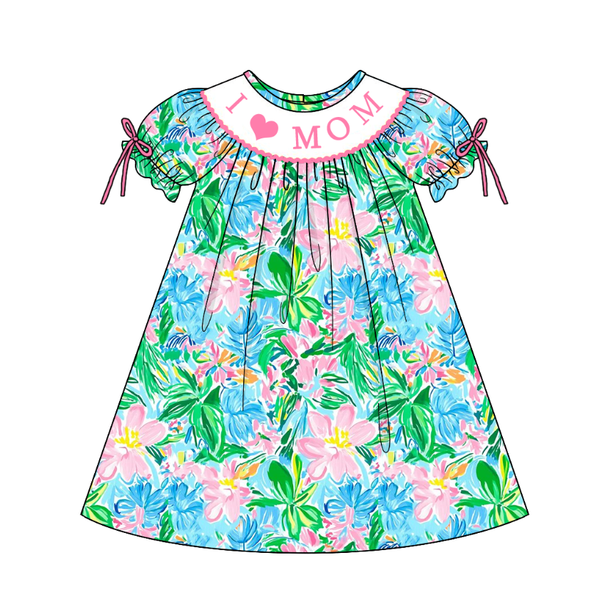 （Pre Order）Sisters Spring and Summer Embroidery Smocked Dress＆Romper