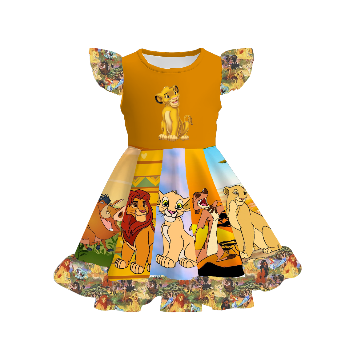 （Pre Order）Girls Spring and Summer Cartoon Character Print Dress