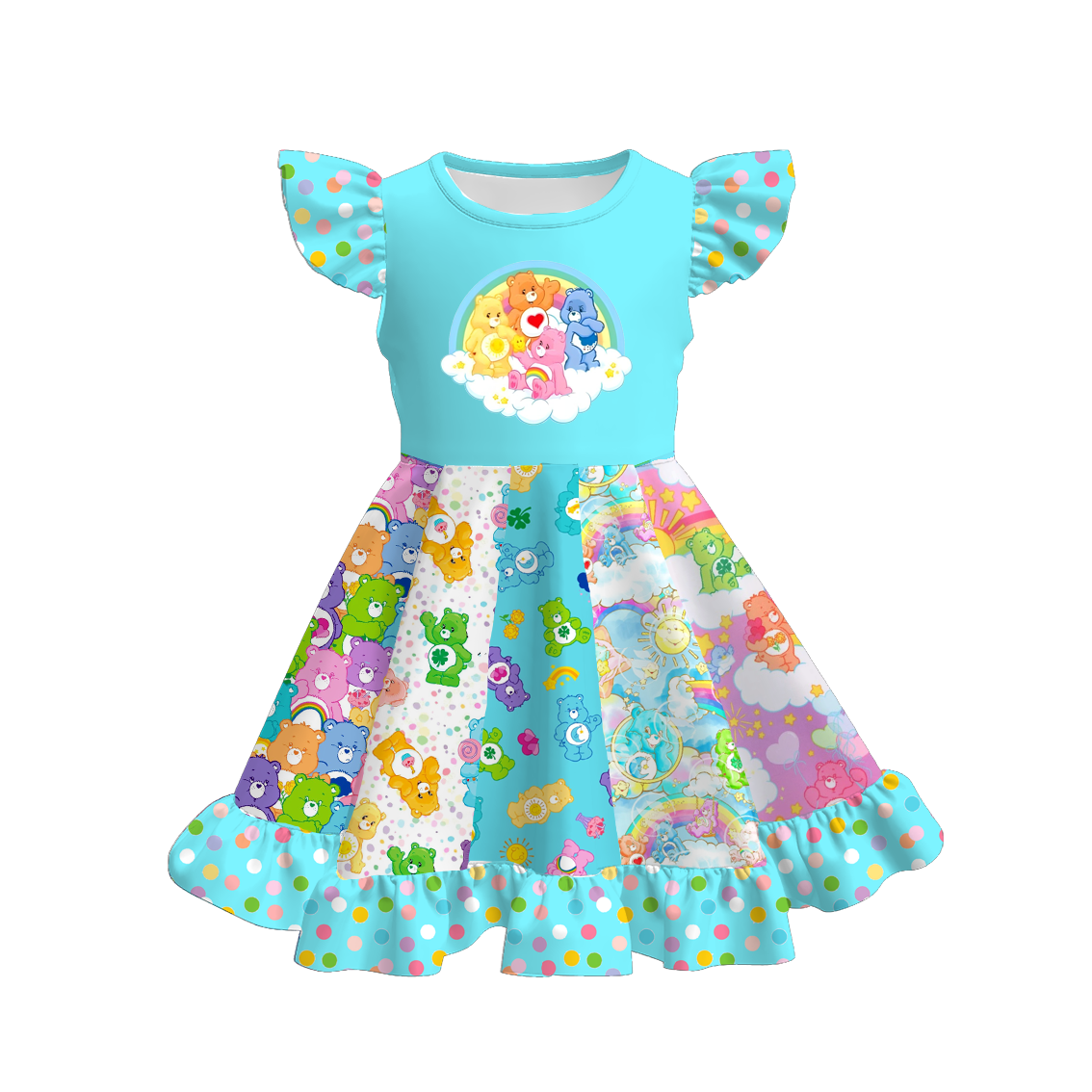 （Pre Order）Girls Spring and Summer Cartoon Character Print Dress