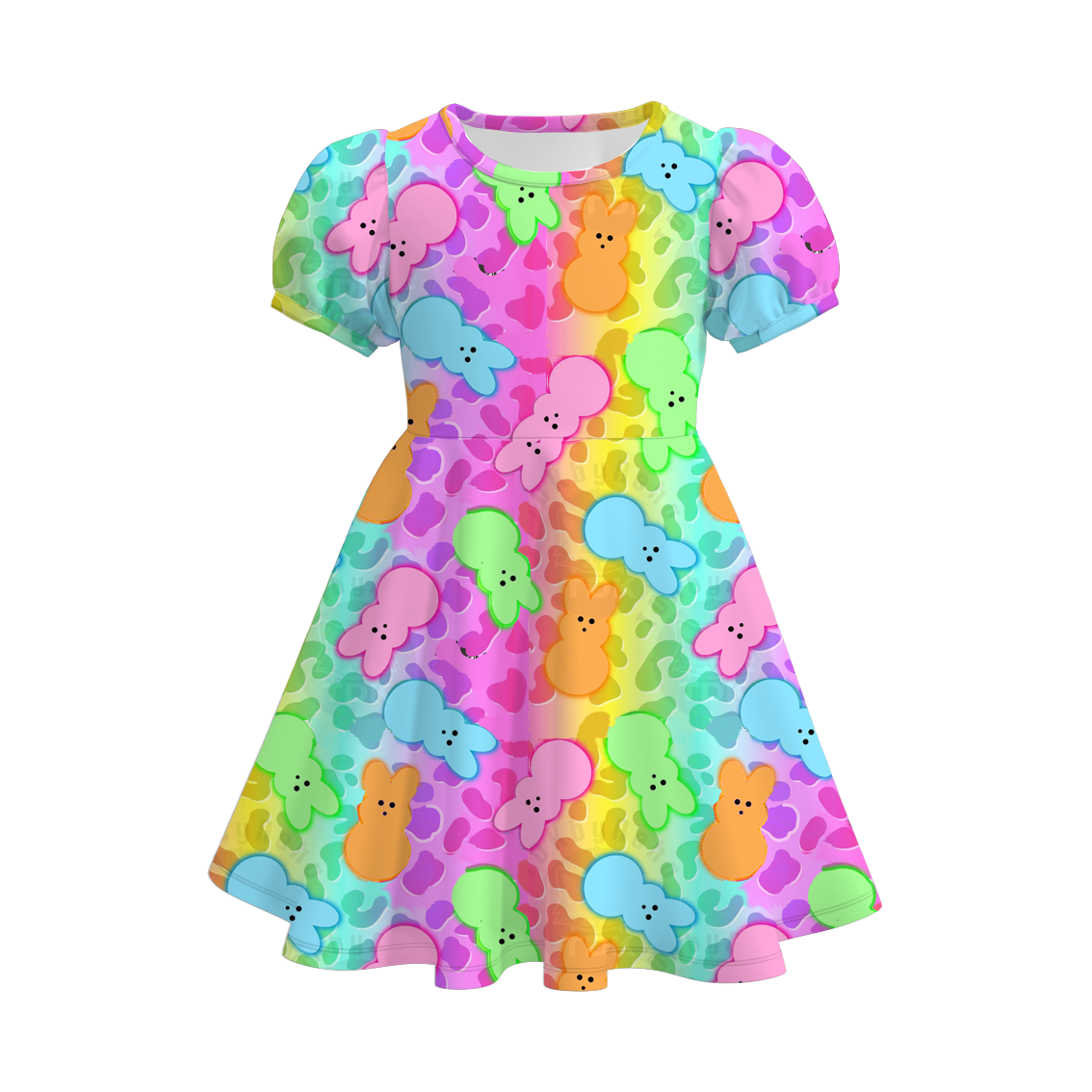 （Pre Order）Girls Easter Bunny Print Dress