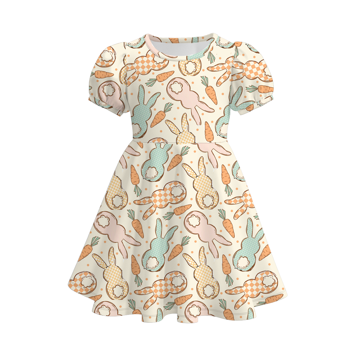 （Pre Order）Girls Easter Bunny Print Dress