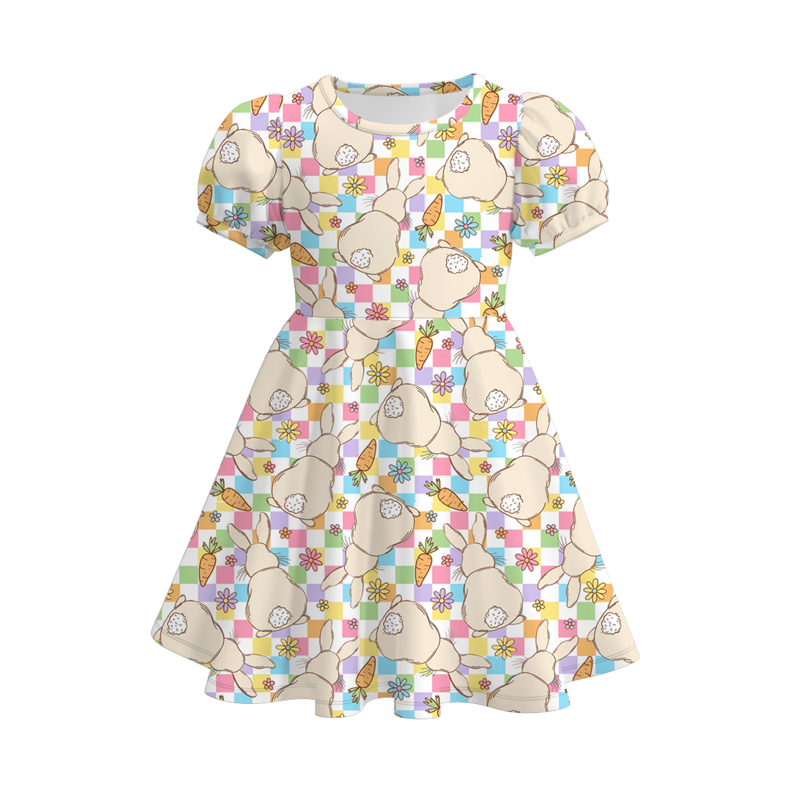 （Pre Order）Girls Easter Bunny Print Dress