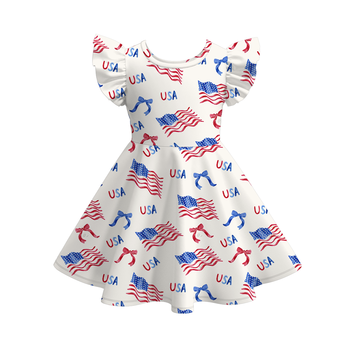 （Pre Order）Girls Patriotic Print Dress