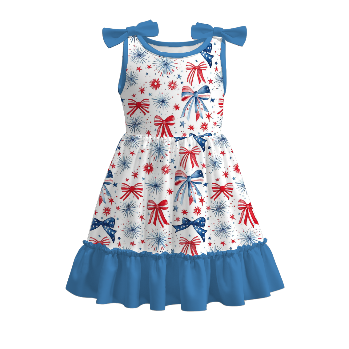 （Pre Order）Girls Patriotic＆Cherry Print Dress