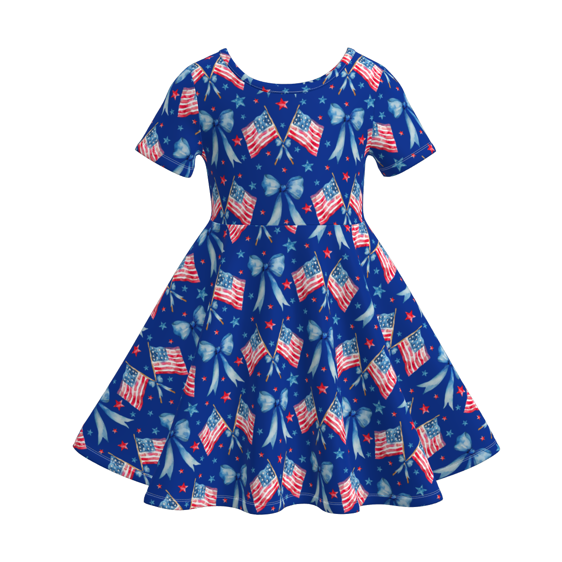 （Pre Order）Girls Patriotic Print Dress