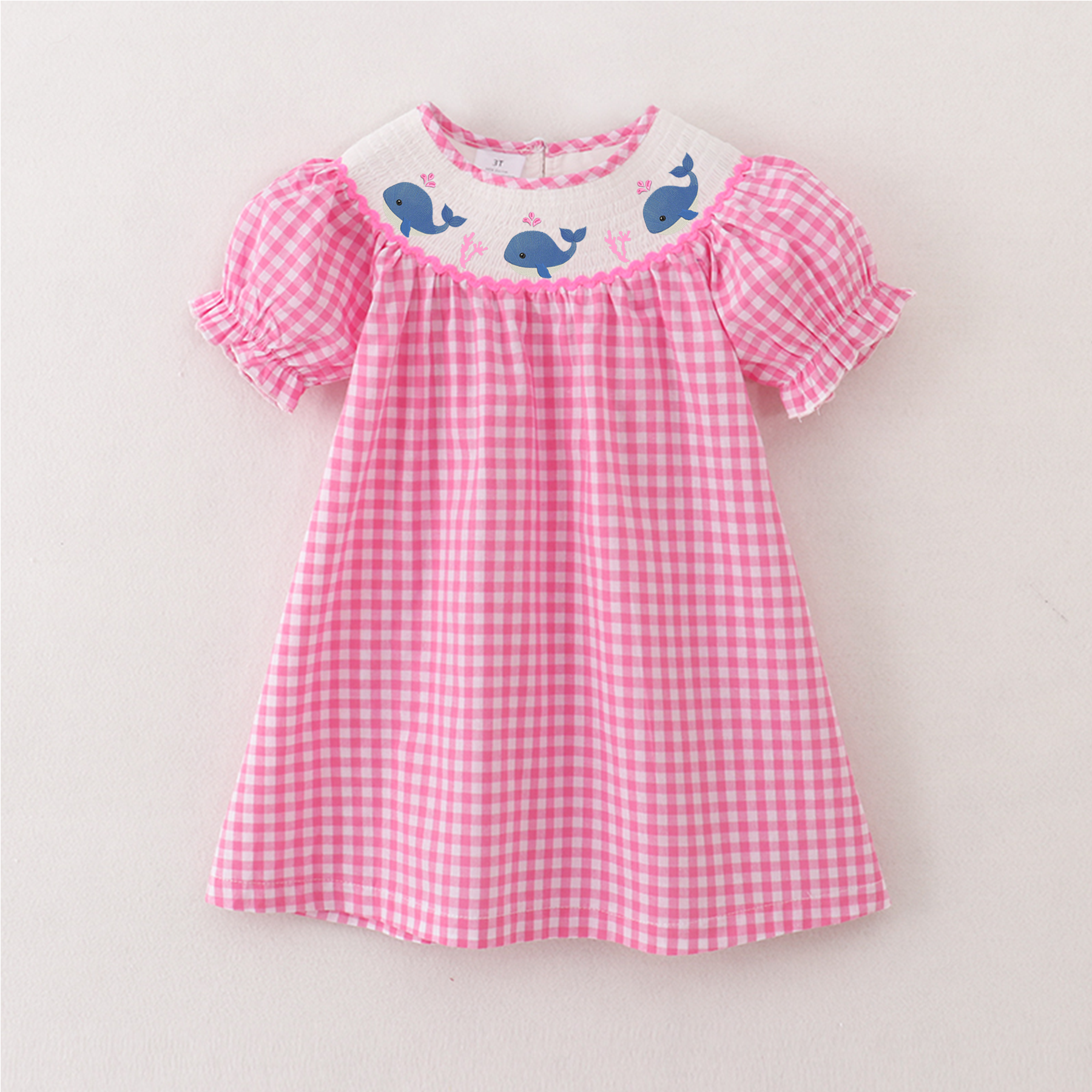 （Pre Order）Sisters Spring and Summer Princess＆Whale Embroidery Smocked Dress and Romper