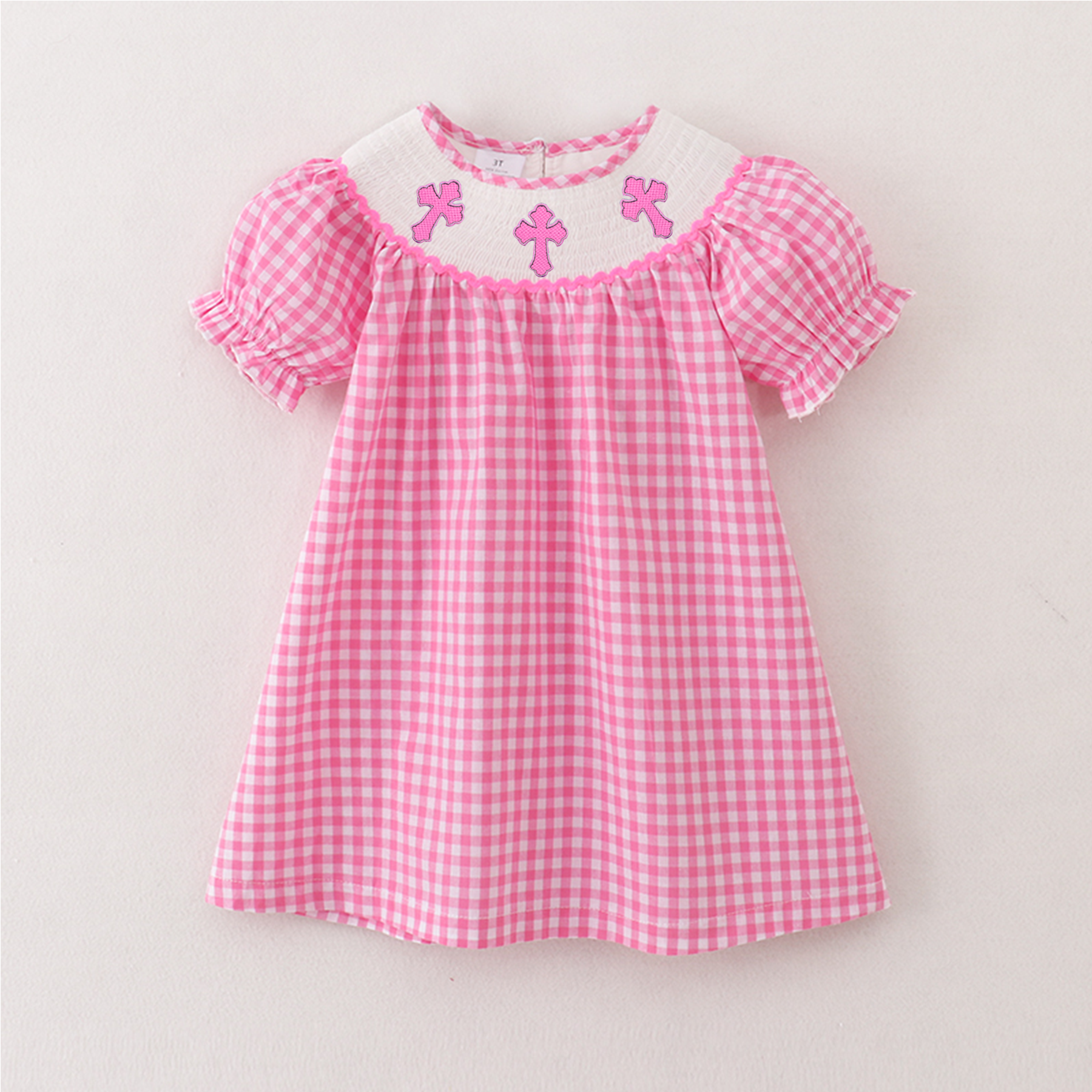 （Pre Order）Sisters Spring and Summer Cross＆Cherry Embroidery Smocked Dress and Romper