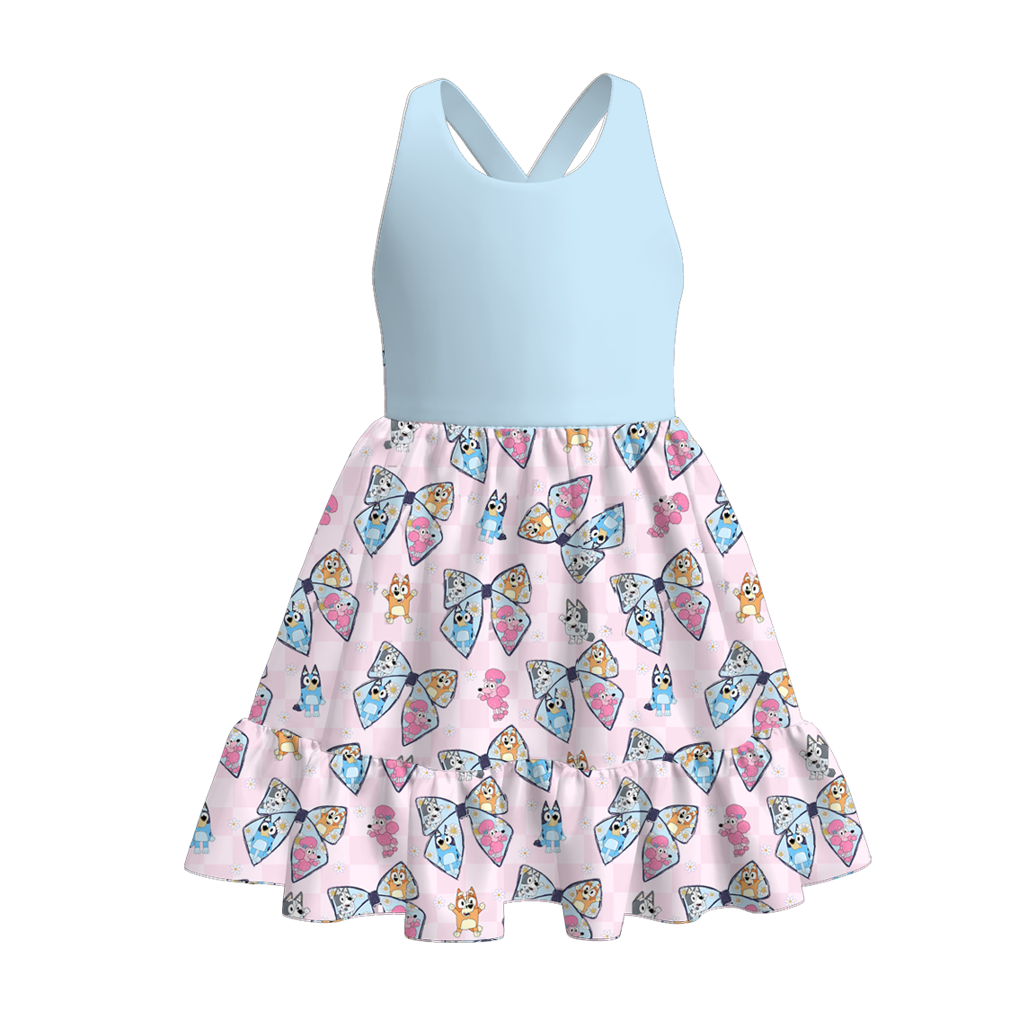 （Pre Order）Sisters Spring and Summer Cartoon Print Dress,Romper and Set