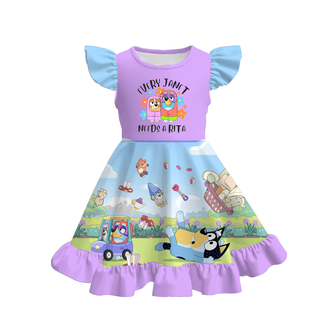 （Pre Order）Girls Spring and Summer Princess Print Dress