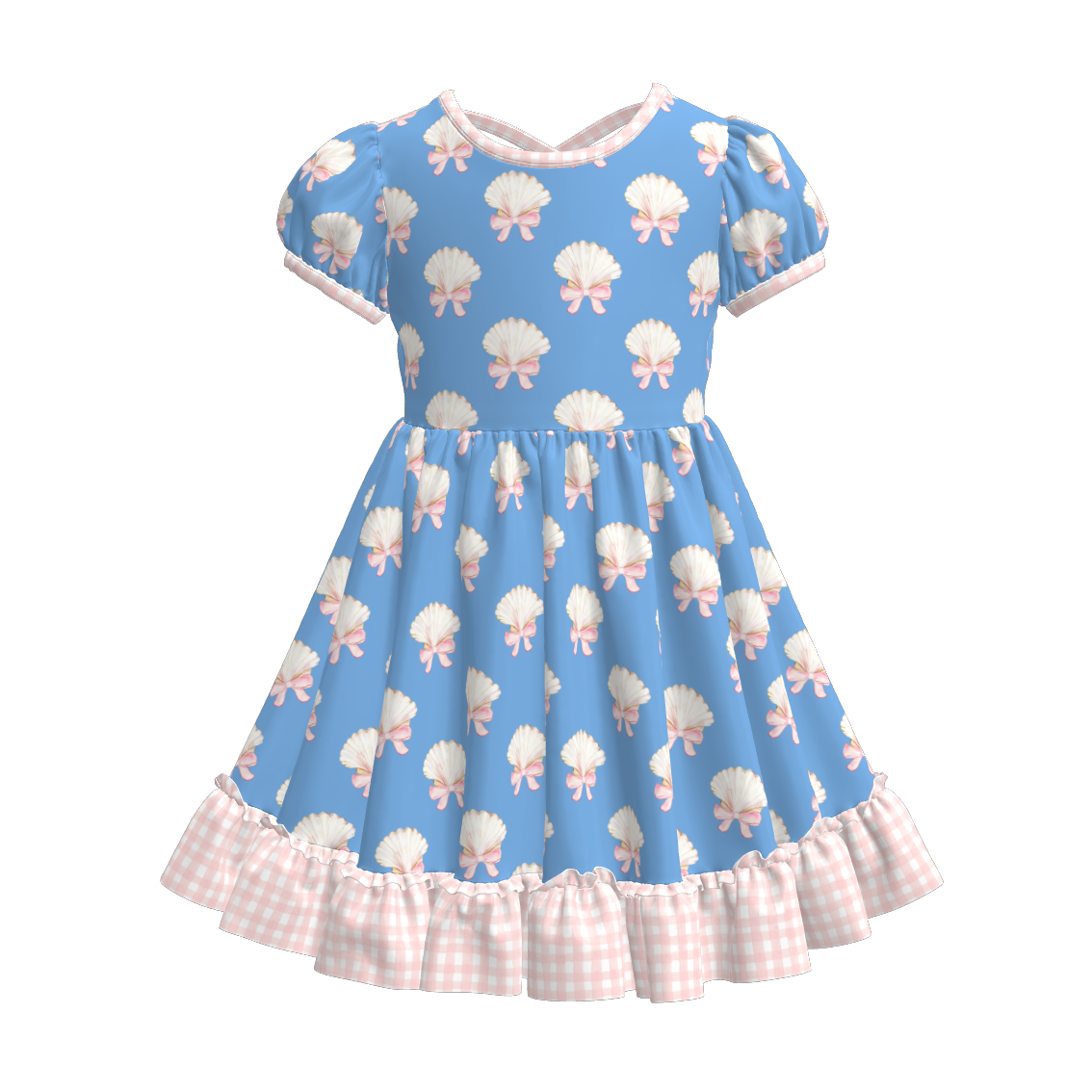 （Pre Order）Girls Spring and Summer Fruit＆Bow Print Dress