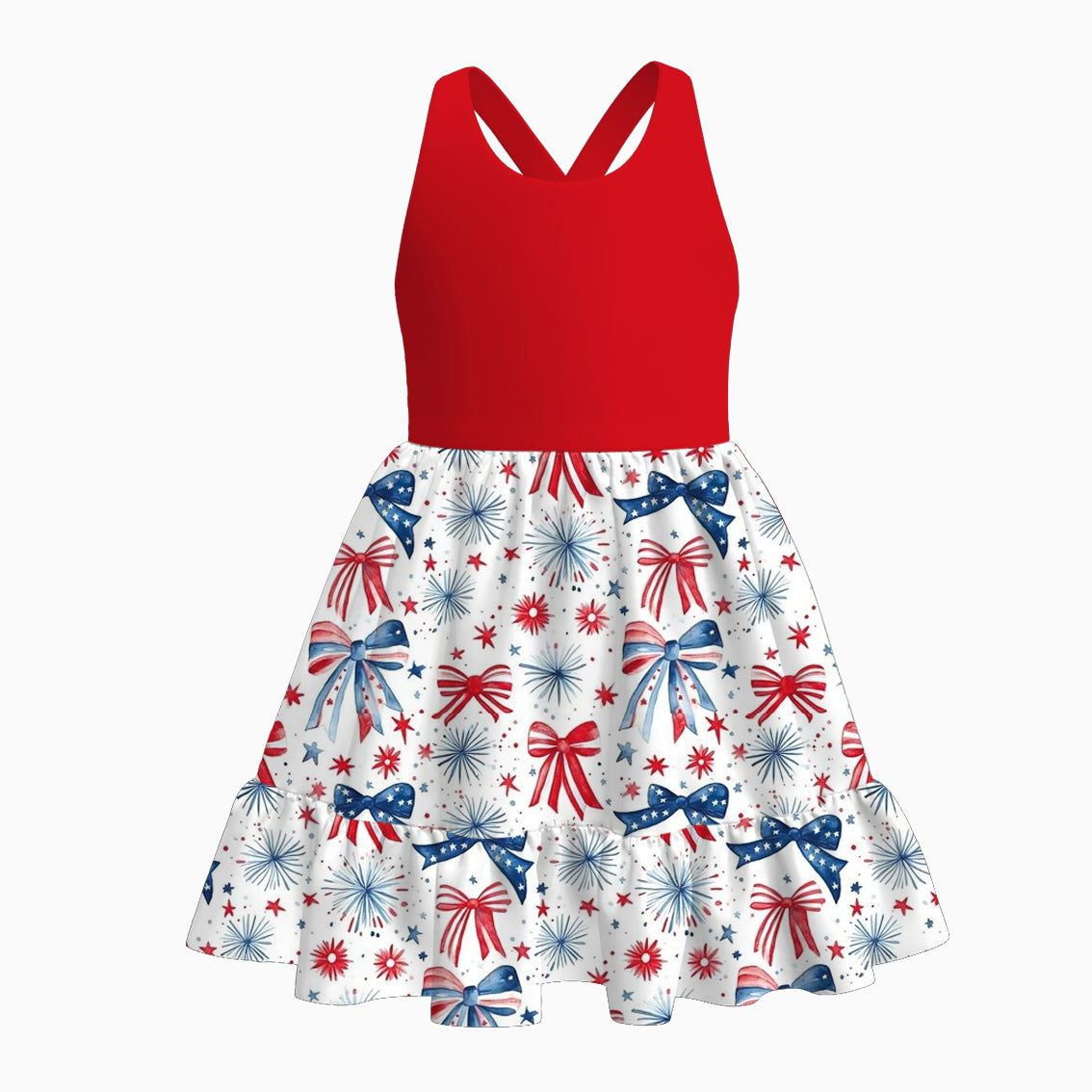 （Pre Order）Sisters Patriotic Print Dress,Romper and Set