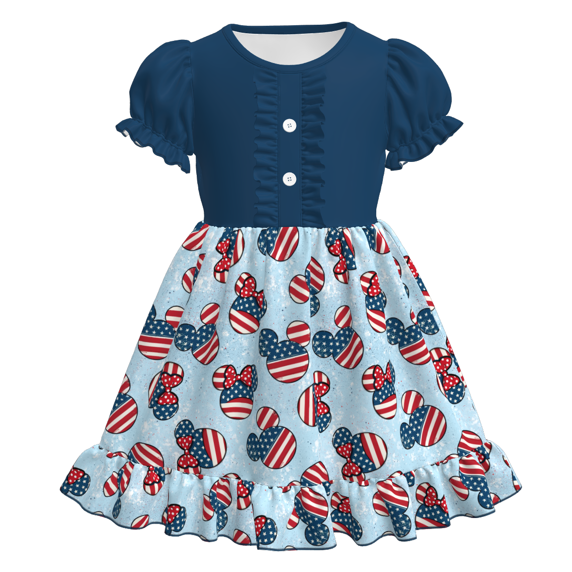 （Pre Order）Girls Patriotic Print Dress