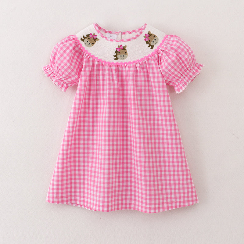 （Pre Order）Sisters Spring and Summer Horse＆Chick Embroidery Smocked Dress and Romper