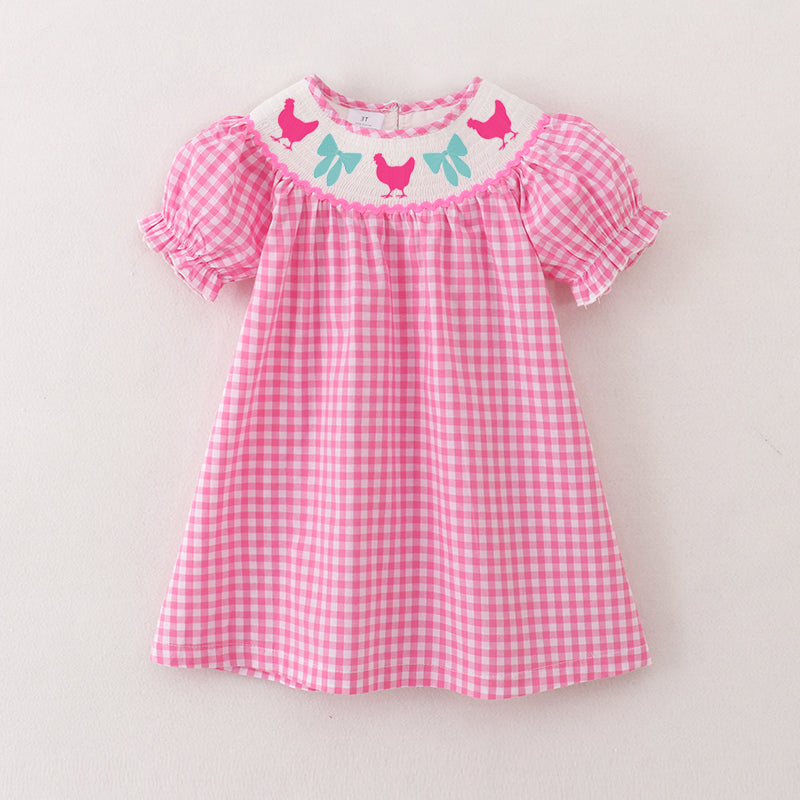 （Pre Order）Sisters Spring and Summer Horse＆Chick Embroidery Smocked Dress and Romper