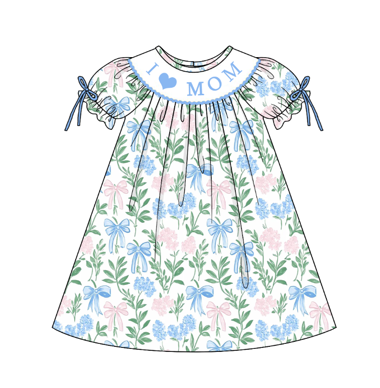 （Pre Order）Sisters Spring and Summer Embroidery Smocked Dress＆Romper