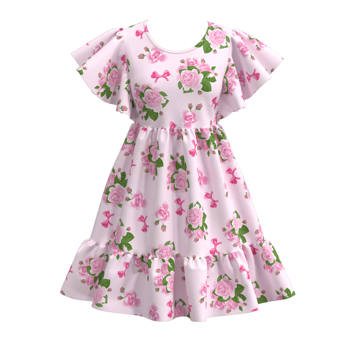 （Pre Order）Summer Floral Stripes Mommy and Me Dress