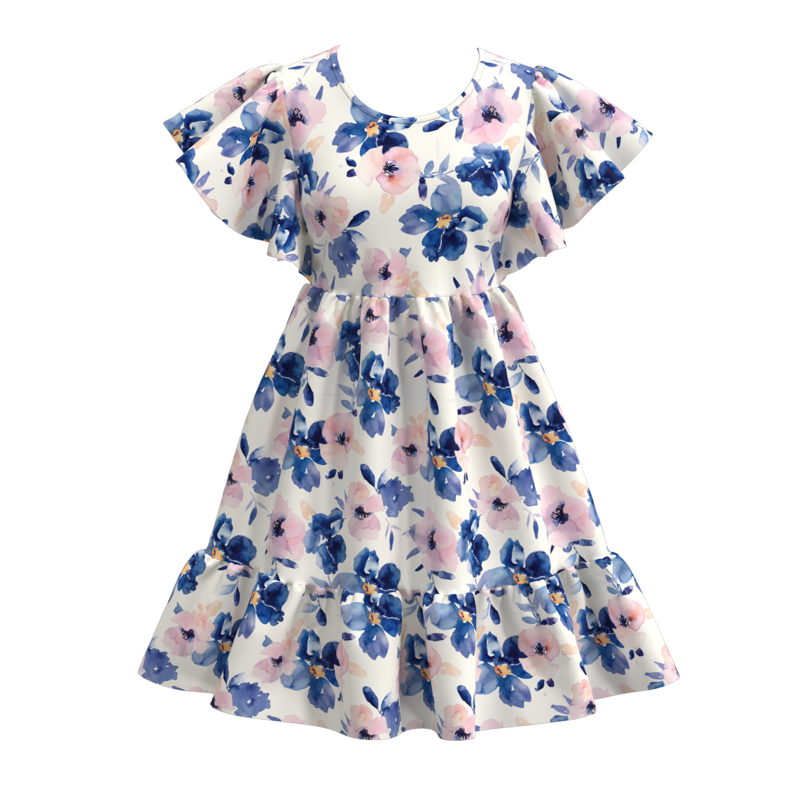 （Pre Order）Summer Flower Stripes Mommy and Me Dress