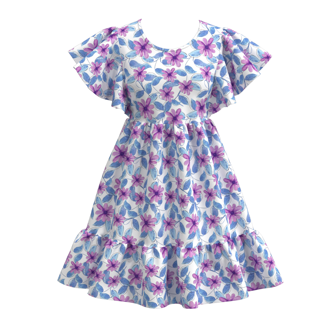 （Pre Order）Summer Flower Stripes Mommy and Me Dress