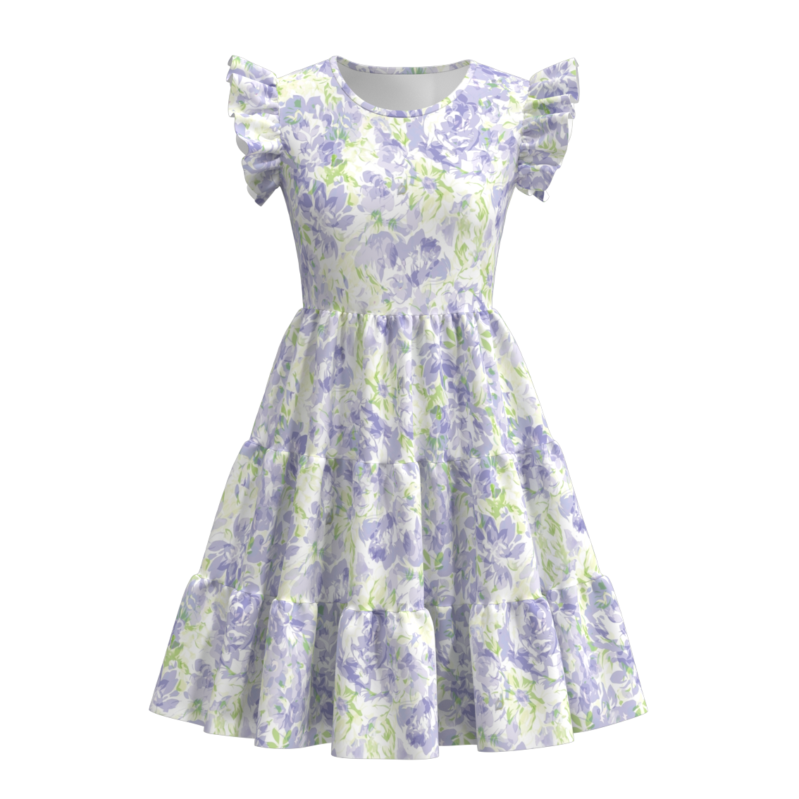 （Pre Order）Summer Flower Print Mommy and Me Ruffled Dress