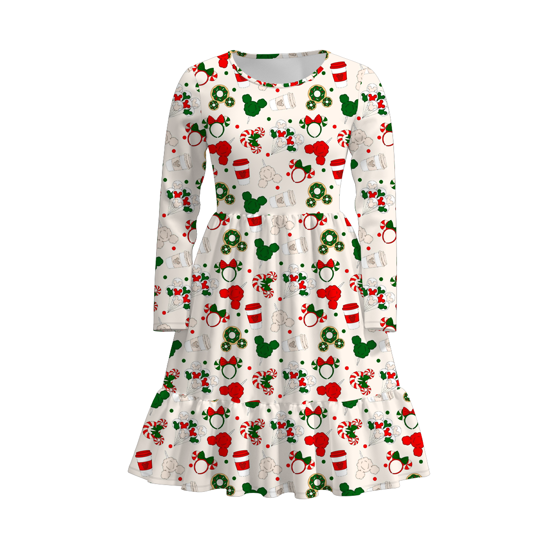 （Pre Order）Adults Christmas Cartoon Print Dress