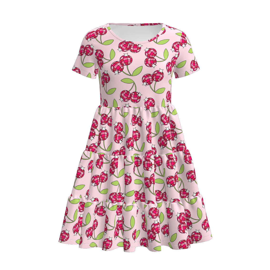 （Pre Order）Mommy and Me Spring ＆ Summer Floral Cherry Print Dress