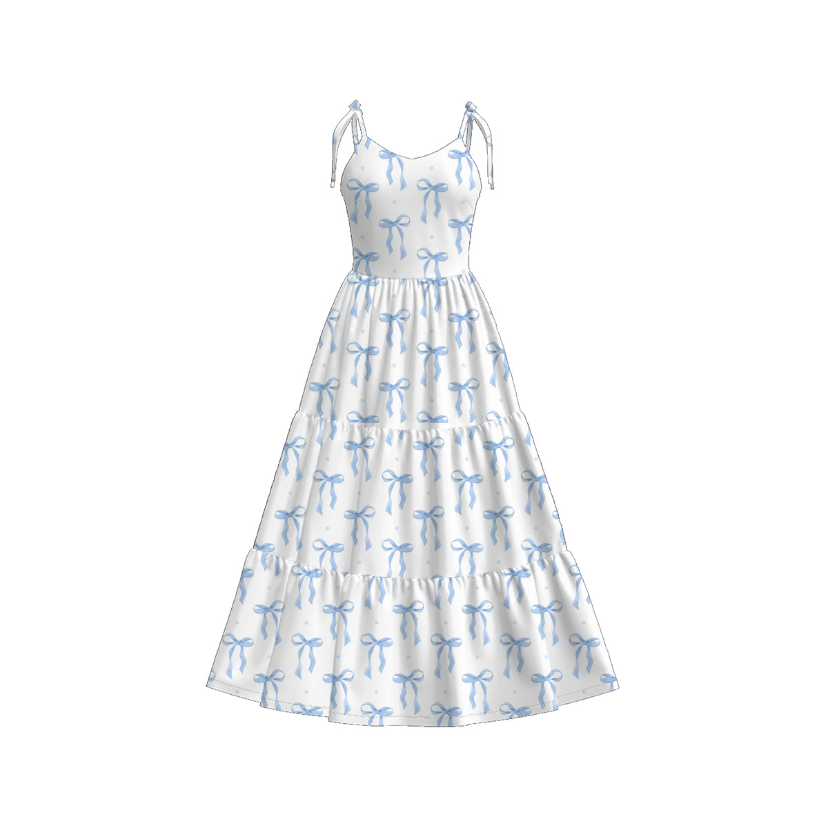 （Pre Order）Mommy＆Me Spring and Summer Bow Print Dress