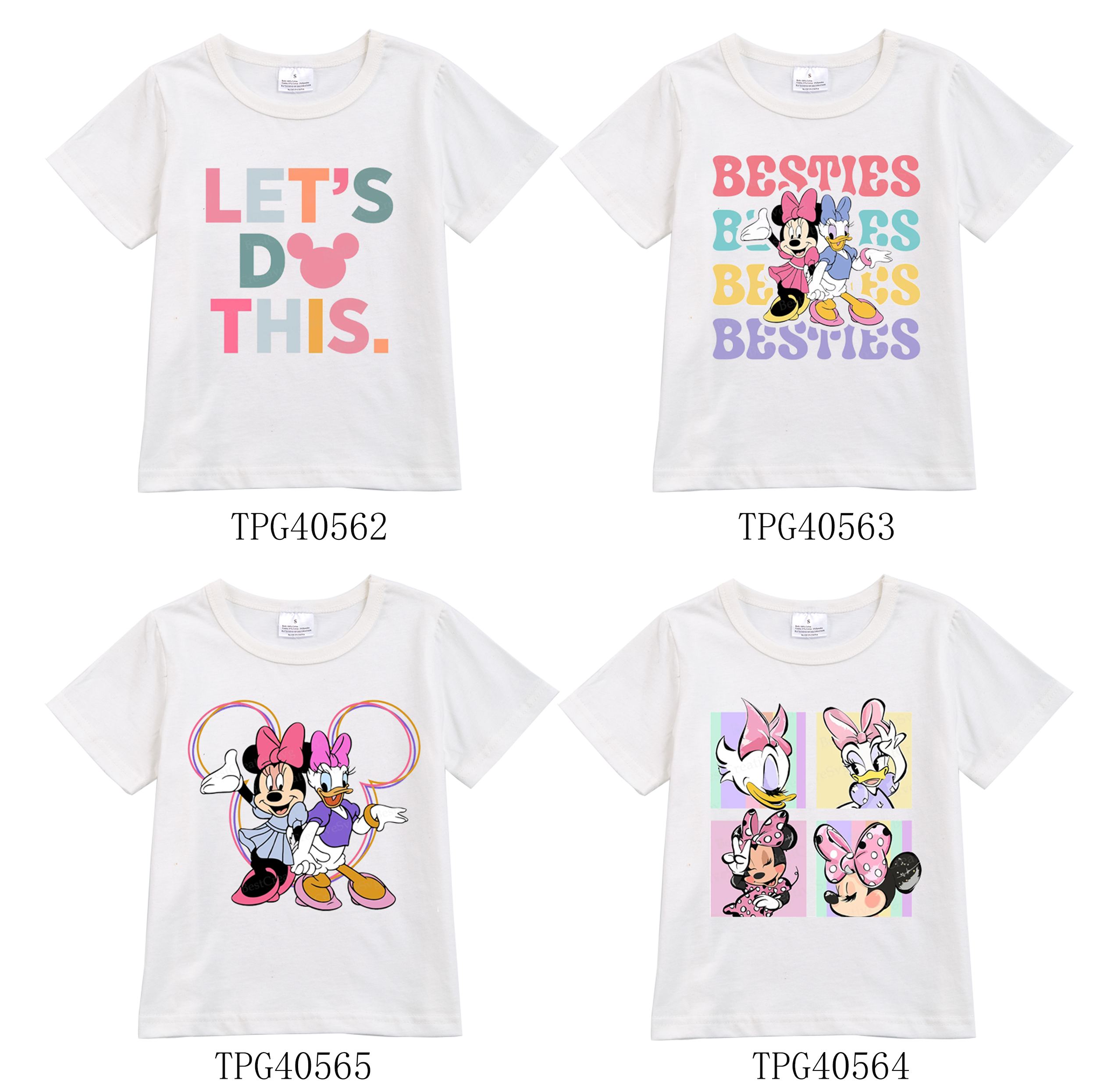 (Pre Order)Exclusived Summer Girls' Minnie Printed Cotton T-Shirts