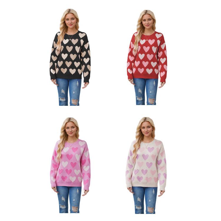 （Pre Order）Adults Valentine's Day Love Knit Crew Neck Sweater