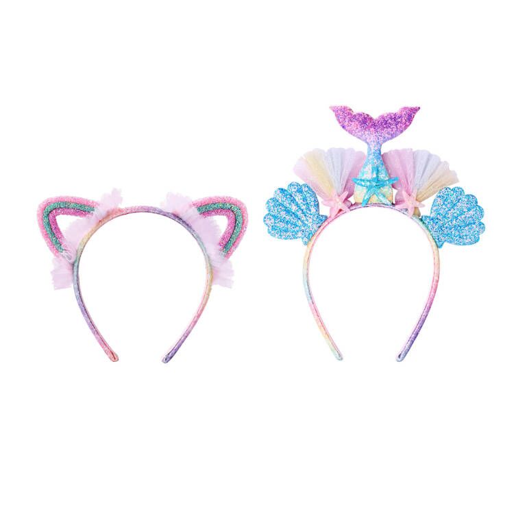 （Pre Order）Girls Rainbow Kitty Mermaid Headband