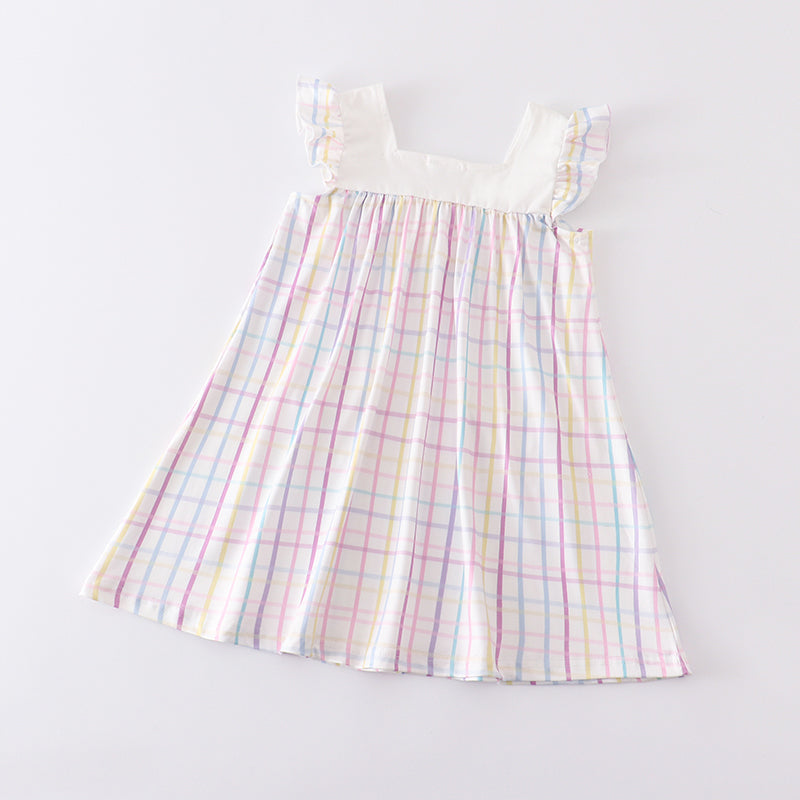 (In Stock E12-05-03)Girls Pencil Plaid Print Dress