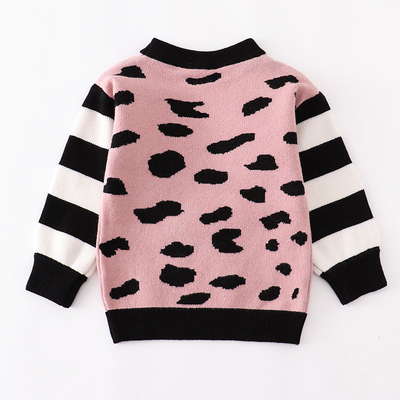 （In Stock Q7-2-2）Mommy and Me Fall Leopard Print Sweatshirt