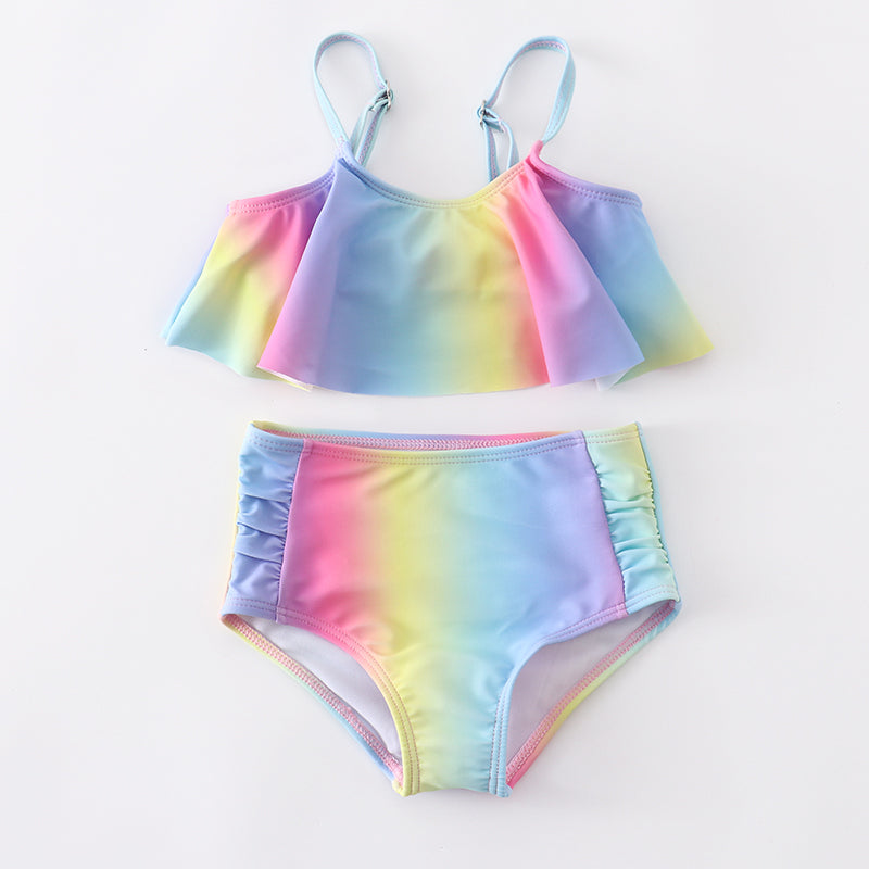 Girls Rainbow Tie Dye 2 Pieces Swimsuit