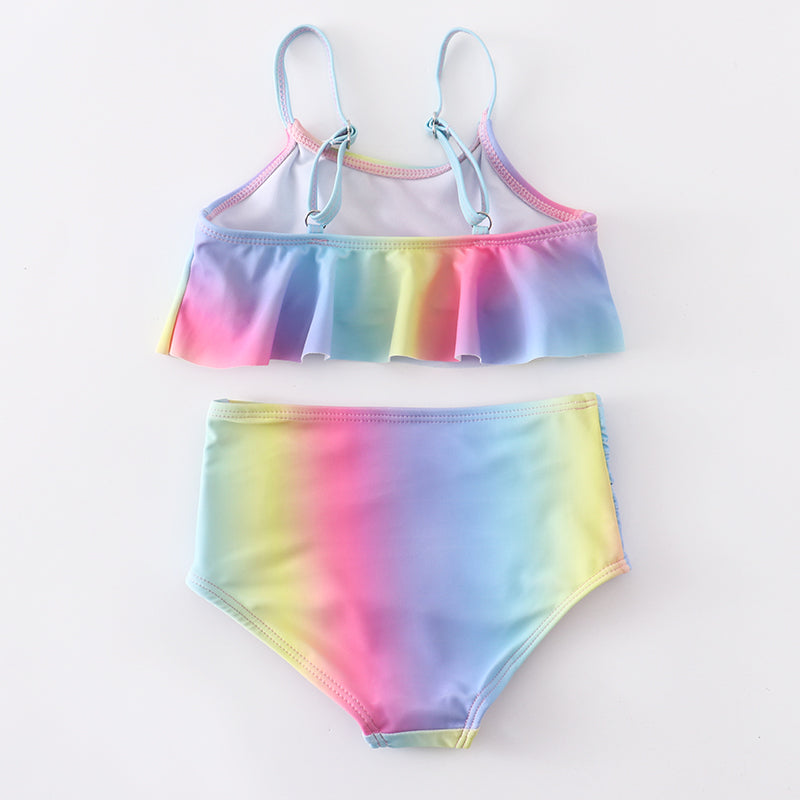 Girls Rainbow Tie Dye 2 Pieces Swimsuit