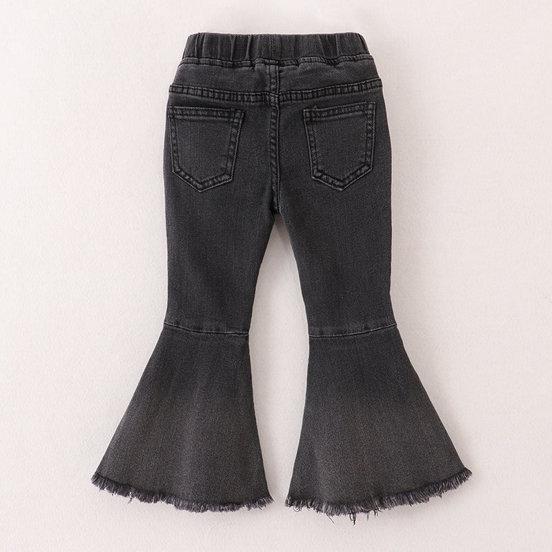 （In Stock G29-5-2）Girls Black Elastic Jeans