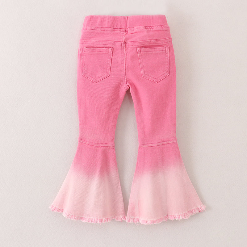 （In Stock G16-3-3）Girls Pink Elastic Jeans