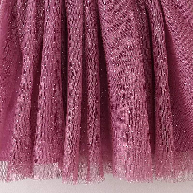 （In Stock E21-4-3）Fall Girls Purple Tulle Dress