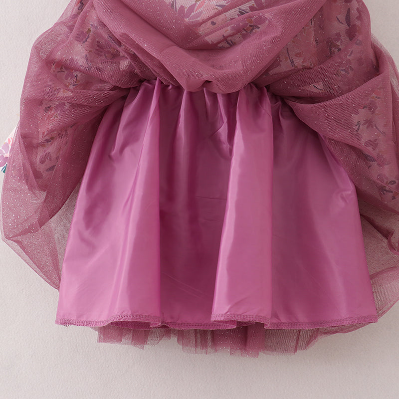 （In Stock E21-4-3）Fall Girls Purple Tulle Dress