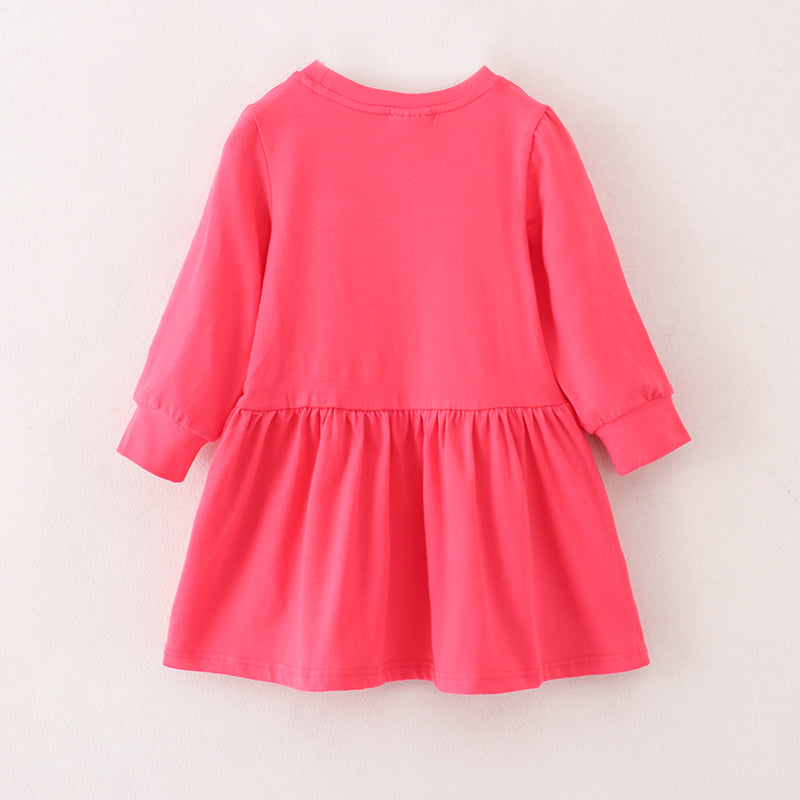 （In Stock E4-1-3）Girls Pink Football Applique Dress