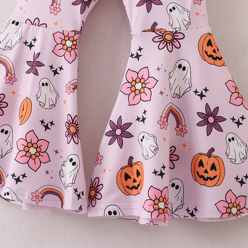 （In Stock E30-4-2）Girls Halloween Print Outfit Set