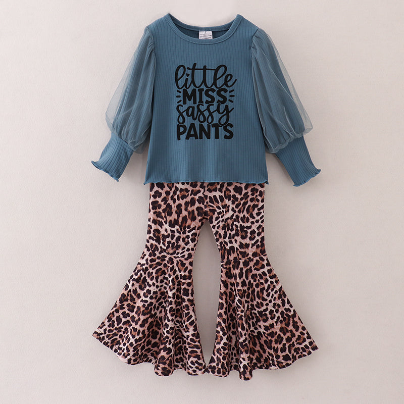 (In Stock E5-5-2)Fall Girls Leopard Print Outfit Set