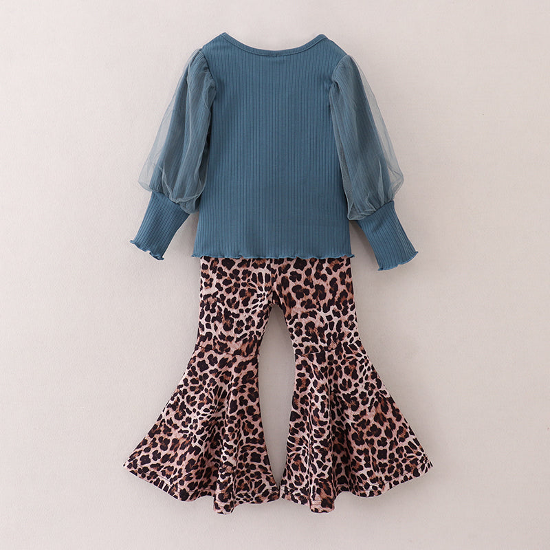 (In Stock E5-5-2)Fall Girls Leopard Print Outfit Set