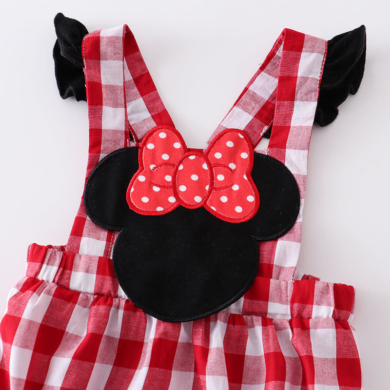 (In Stock Q09-02-01)Minnie Mouse Embroidery Girls Romper